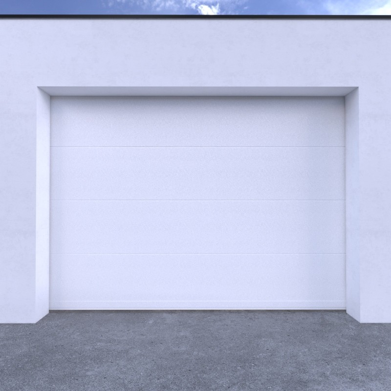 DESTOCKAGE Porte de Garage Sectionnelle Motorisée 2300mm x 1940mm Super Lisse Texturé Blanc 9010