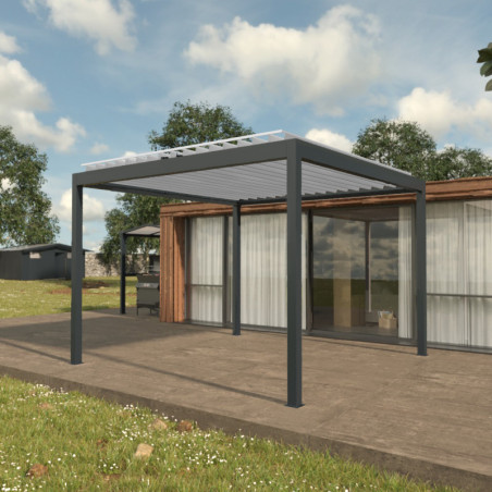 Pergola Bioclimatique EASY Autoportée Lame Double Paroi Sur Mesure