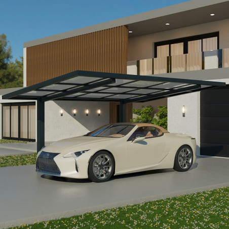 Carport Aluminium Contemporain 2 Poteaux Sur Mesure