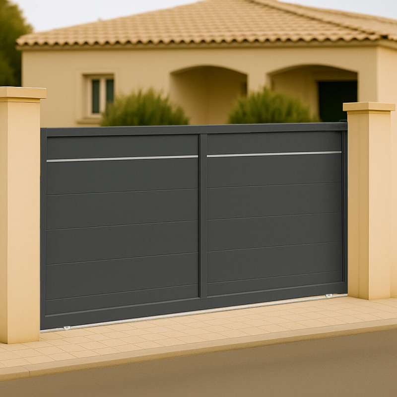 Portail Turin Aluminium Coulissant Sur Mesure 