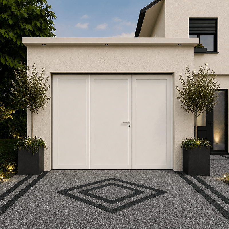 Porte de Garage Aluminium à Battant 3 Vantaux Standard 2400 x 2000 mm