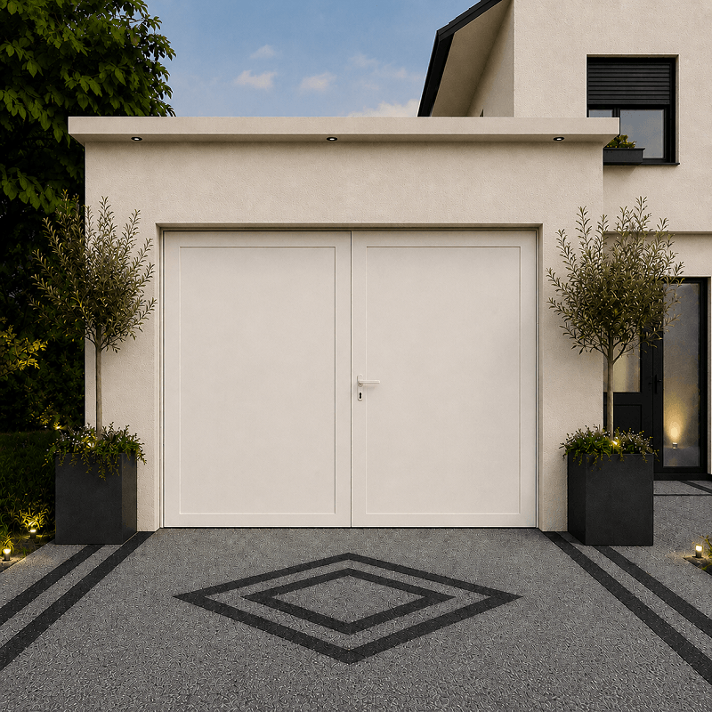 Porte de Garage Aluminium à Battant 2 Vantaux Standard 2400 x 2000 mm