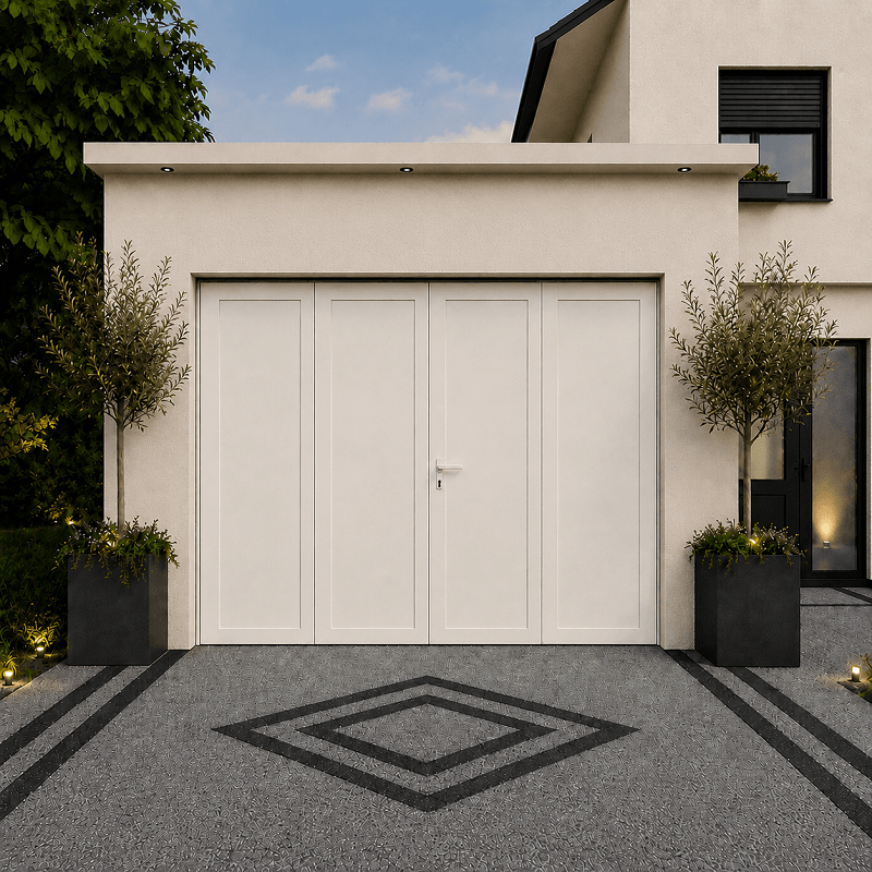 Porte de Garage Aluminium à Battant 4 Vantaux Standard 2400 x 2000 mm