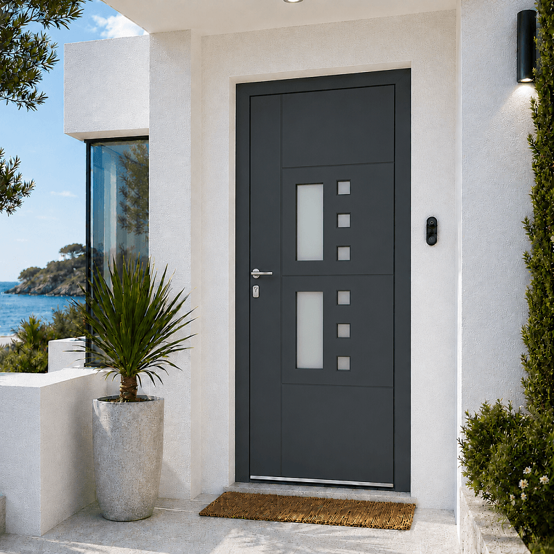 Porte d'Entrée en Aluminium Sur Mesure LAMPEDUSA Toutes Couleurs