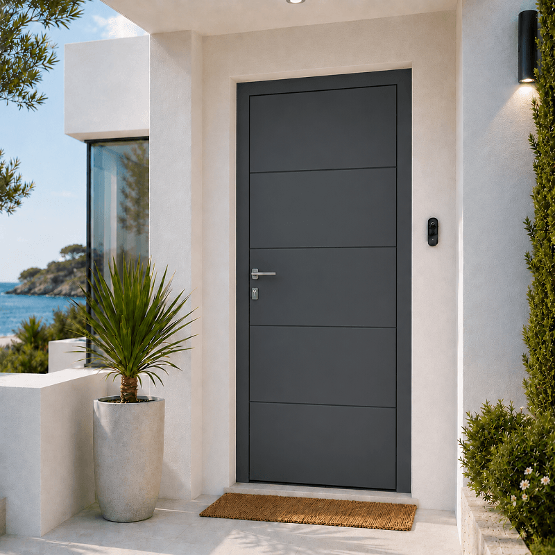 Porte d'Entrée en Aluminium Sur Mesure VIR ALUNOX Toutes Couleurs