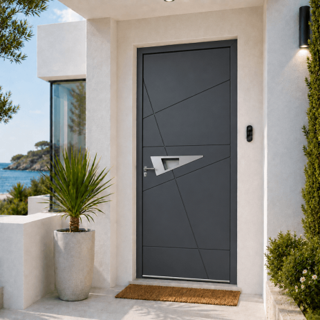 Porte d'Entrée en Aluminium Sur Mesure MOLAT ALUNOX Toutes Couleurs