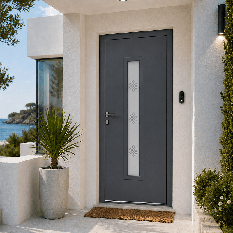Porte d'Entrée en Aluminium Sur Mesure CAPRAIA Toutes Couleurs