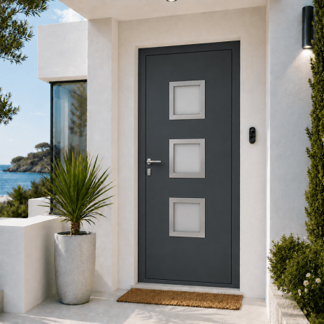 Porte d'Entrée en Aluminium sur Mesure MALTE ALUNOX Toutes Couleurs