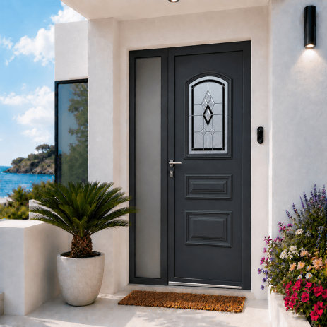 Porte d'Entrée en Aluminium Sur Mesure SARIA ALUNOX Tierce Fixe Vitrée Toutes Couleurs