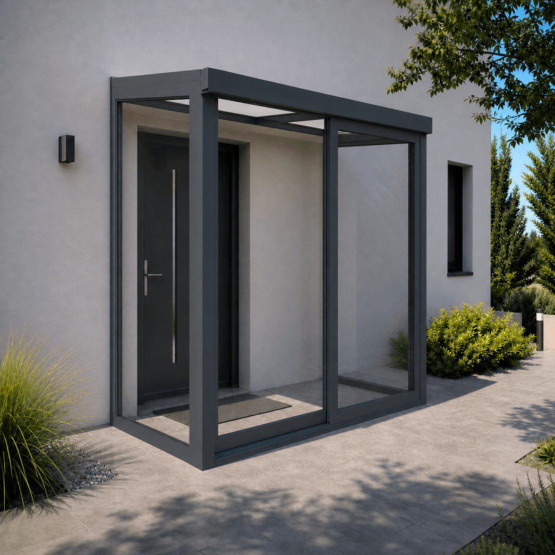 Sas d'Entrée 2 x 1m Toiture Polycarbonate