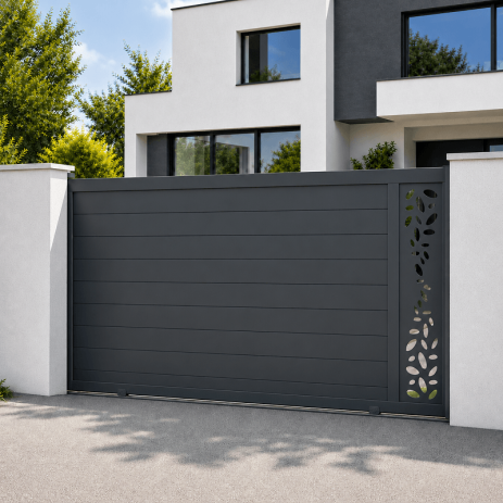 Portail PERSO+ Coulissant Standard Blanc ou Gris 