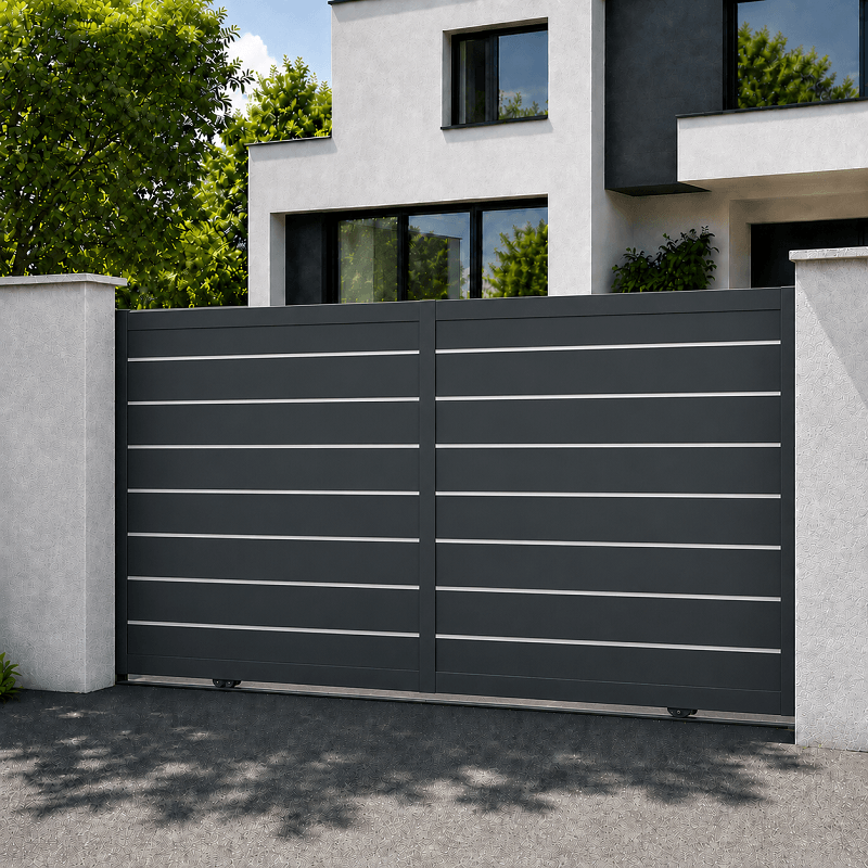 Portail Bremen Coulissant Standard Blanc ou Gris 