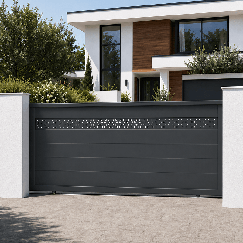 Portail Genes aluminium Coulissant Sur Mesure