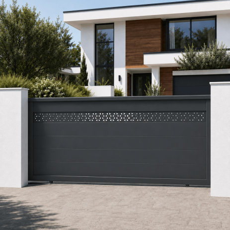 Portail Genes aluminium Coulissant Sur Mesure