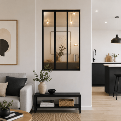 DESTOCKAGE Ensemble de 3 Verrières Acier Type Atelier - Largeur 900mm - Hauteur 1000mm