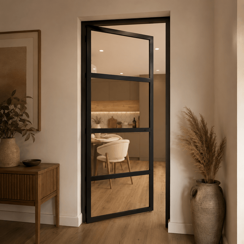 Porte Battante Aluminium Type Atelier Modèle Contemporain