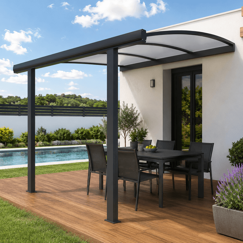 DESTOCKAGE Pergola Alu Classique Toiture en Polycarbonate 16 mm Standard C