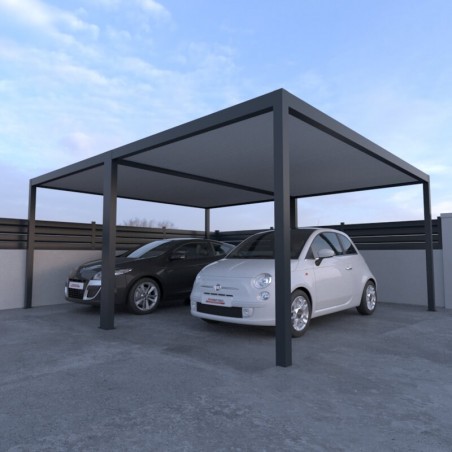 Carport Double Aluminium Toit Plat 5000 x 3000 mm