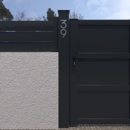 Poteau Aluminium 150x150 mm Hauteur 2200 mm Gris