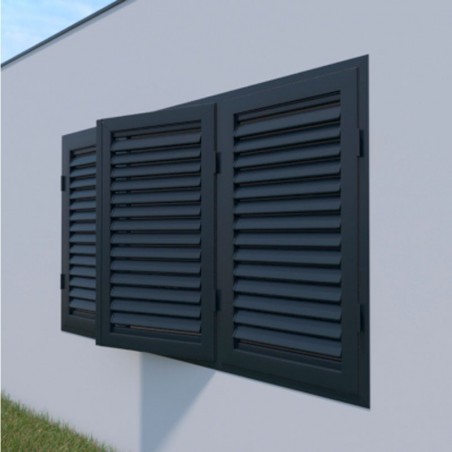 Volet Battant BSO Brise Soleil Orientable Aluminium 3 Vantaux