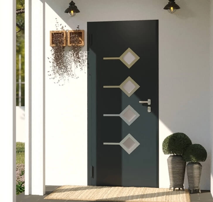 Porte d'entrée en aluminium