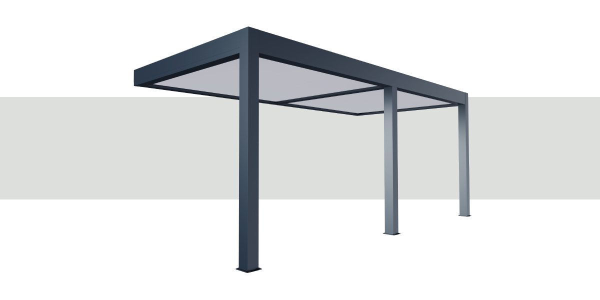 Fournitures Carport Double Toit Plat Adossé Sur Mesure