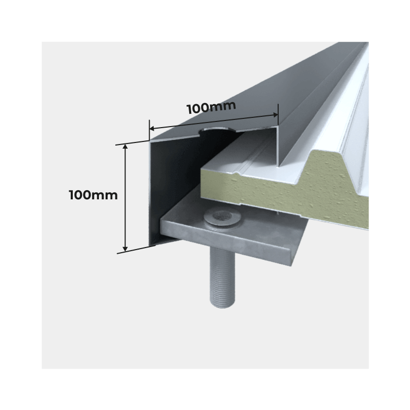 Gouttière Carport Aluminium Toit Plat avec Débords 4000 x 4000 mm