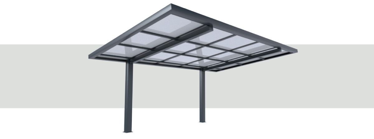 Fournitures Carport Aluminium Contemporain 2 Poteaux 5000x3000 mm