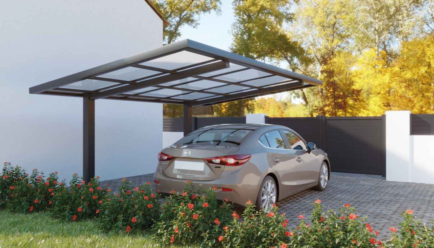 Carport Aluminium Contemporain 2 Poteaux 5000x3000 mm