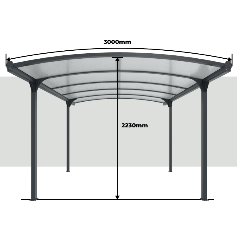 Largeur Carport Aluminium Cintré 5x3 m
