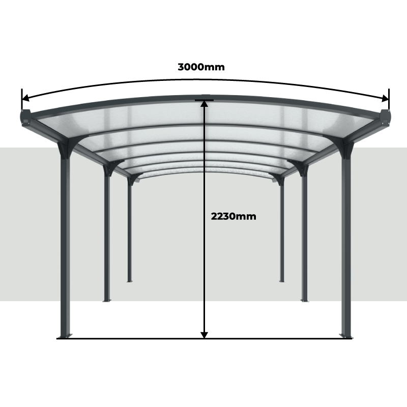 Hauteur Carport Aluminium Cintré 6000x3000 mm