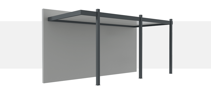 Fournitures Carport Aluminium Toit Plat Adossé Camping Car Design Sur Mesure