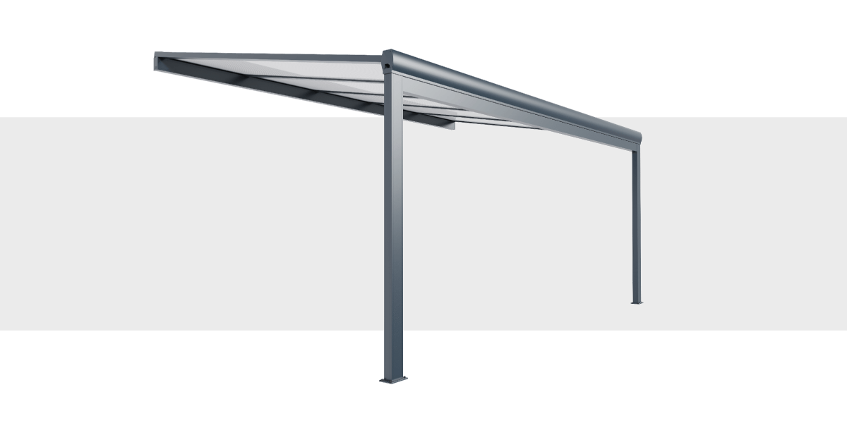 Fournitures Carport Aluminium Adossé Classique Toiture en Polycarbonate Renforcé sur Mesure