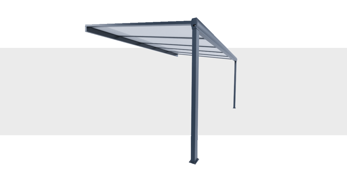 Fournitures Carport Aluminium Adossé Classique Toiture en Polycarbonate sur Mesure 