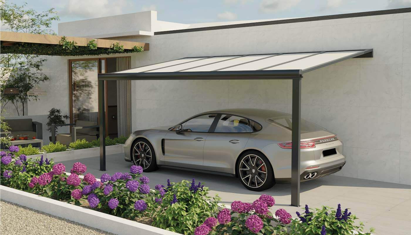  Carport Aluminium Adossé Classique sur Mesure