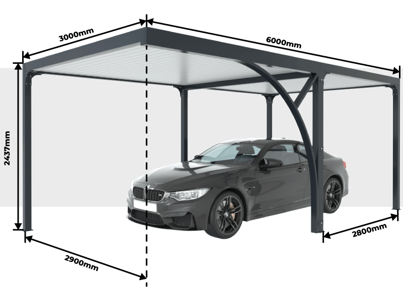 Mesures Carport avec Dégagement Toit Plat