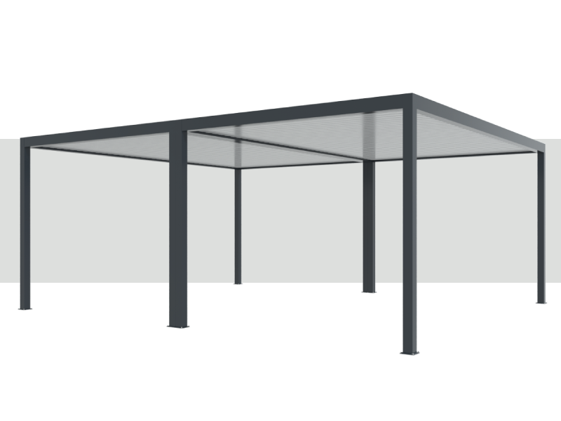 Fournitures Carport Double Aluminium Toit Plat 5000 x 3000 mm