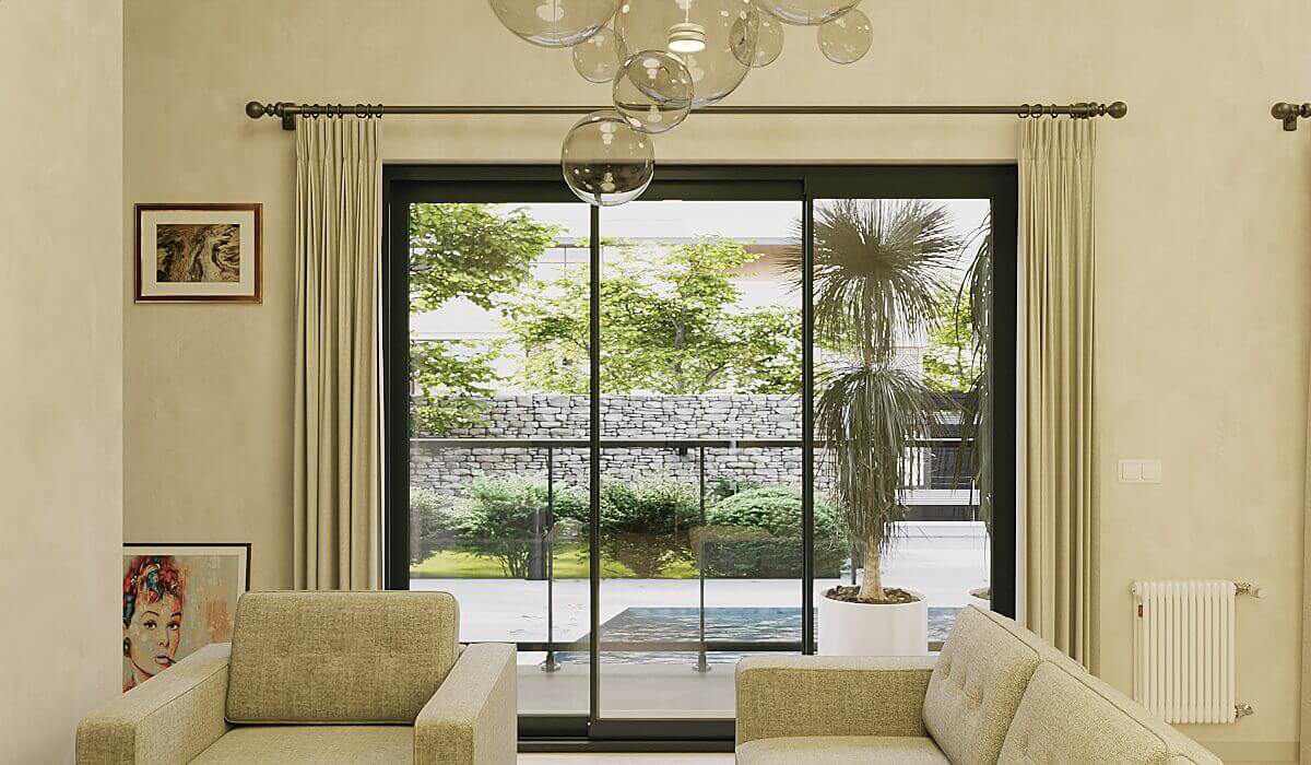 Porte-Fenêtre Coulissante Aluminium 3 Vantaux Sur Mesure 
