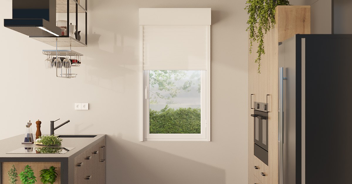 Fenêtre PVC 1 Vantail Sur Mesure avec Store