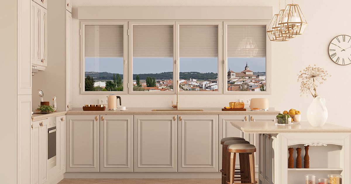 Fenêtre PVC 4 Vantaux Sur Mesure avec Store