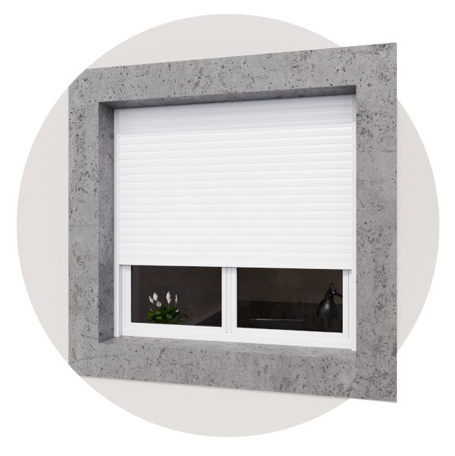 Fenêtre Extérieur Kit Fenêtre PVC 4 Vantaux avec Store