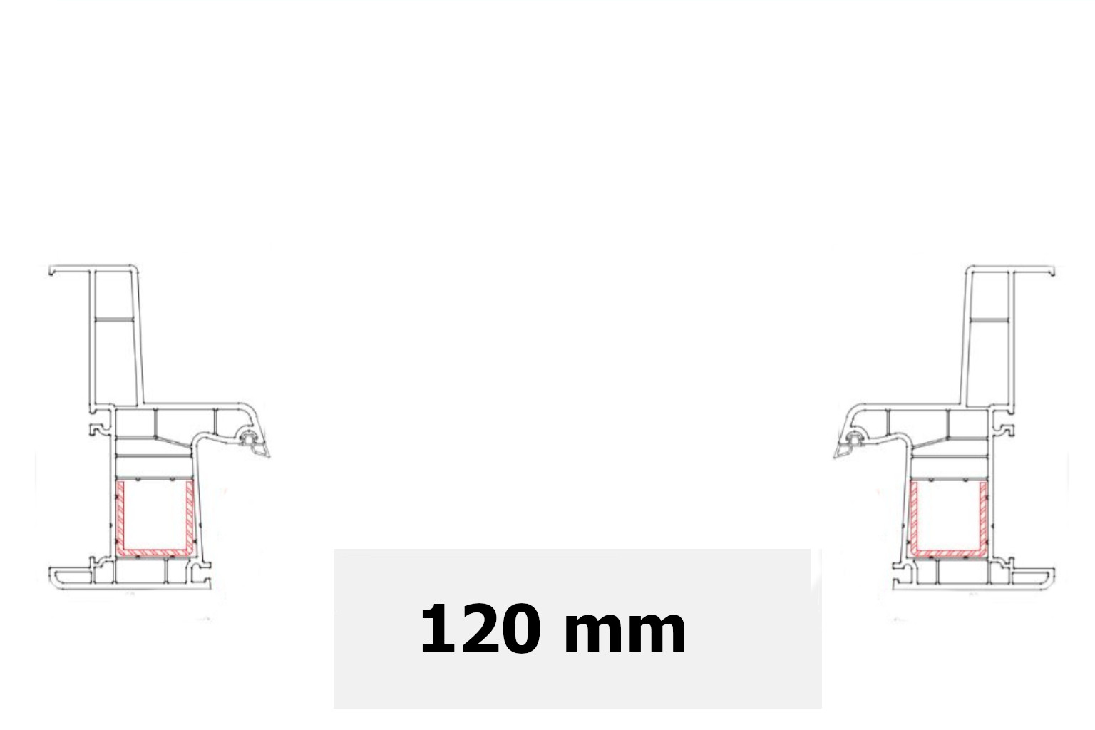 Tapée d'Isolation 120 mm Fenêtre PVC 4 Vantaux
