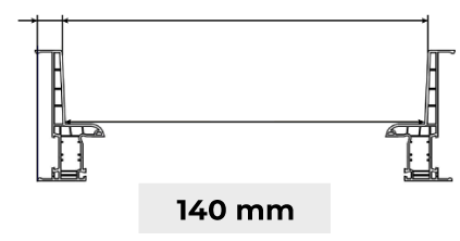 Tapée d'Isolation 140 mm Porte-Fenêtre PVC 4 Vantaux