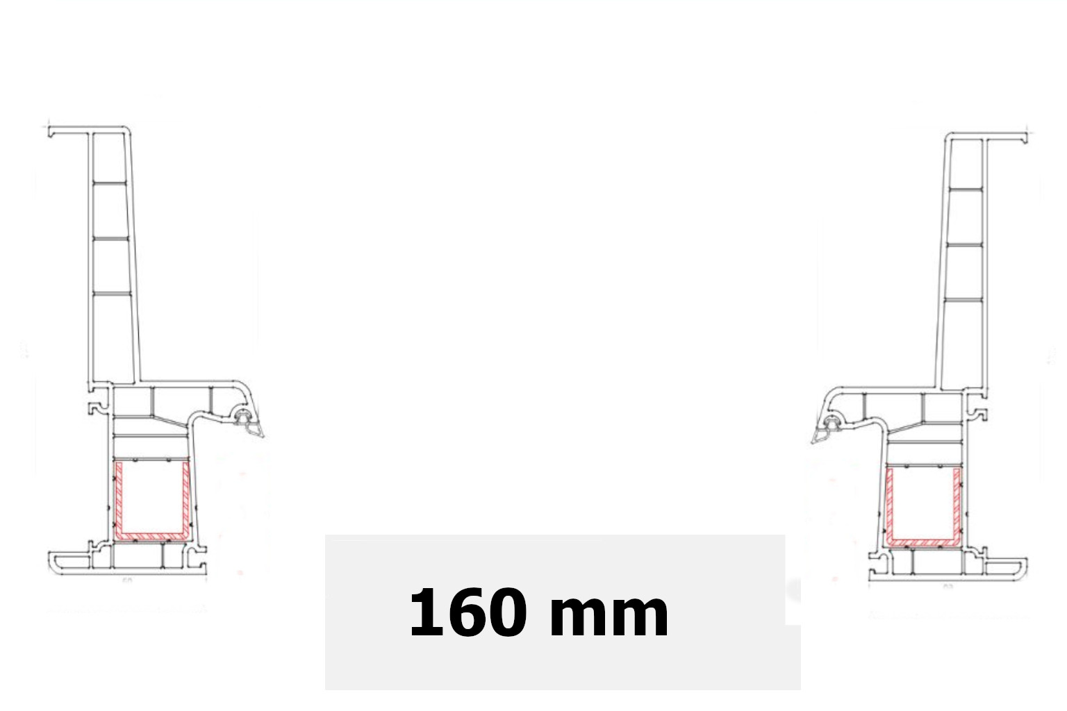 Tapée d'Isolation 160 mm Fenêtre PVC 4 Vantaux