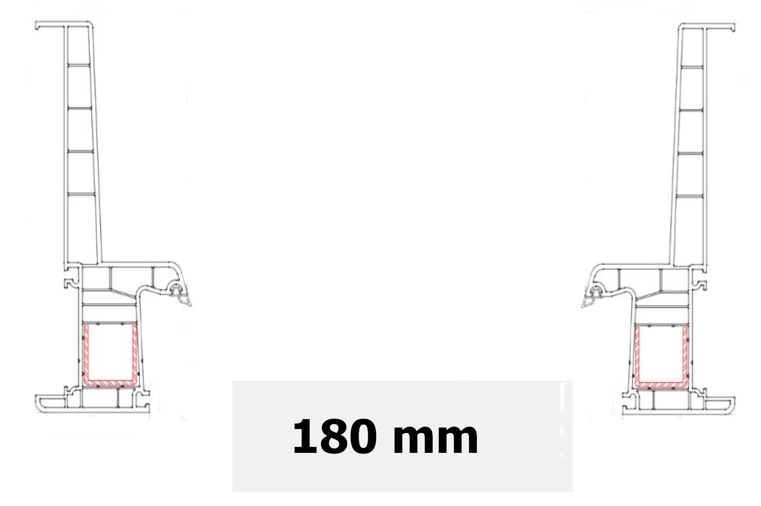 Tapée d'Isolation 180 mm Fenêtre PVC 4 Vantaux