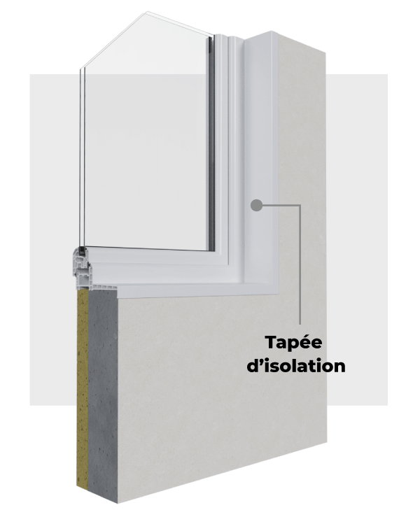 Tapée d'Isolation Fenêtre PVC 4 Vantaux avec Store