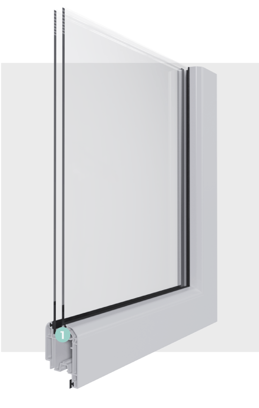 Technologie Warm-Edge Porte-Fenêtre PVC 2 Vantaux