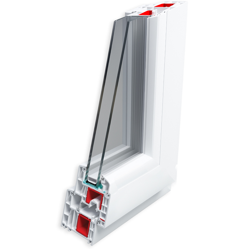 Vue en Coupe Fenêtre PVC 4 Vantaux