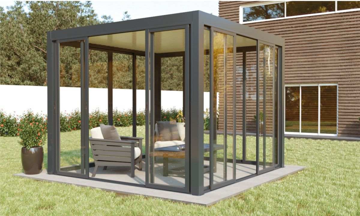 Fermeture de Pergola toit plat 3000 x 3000 mm