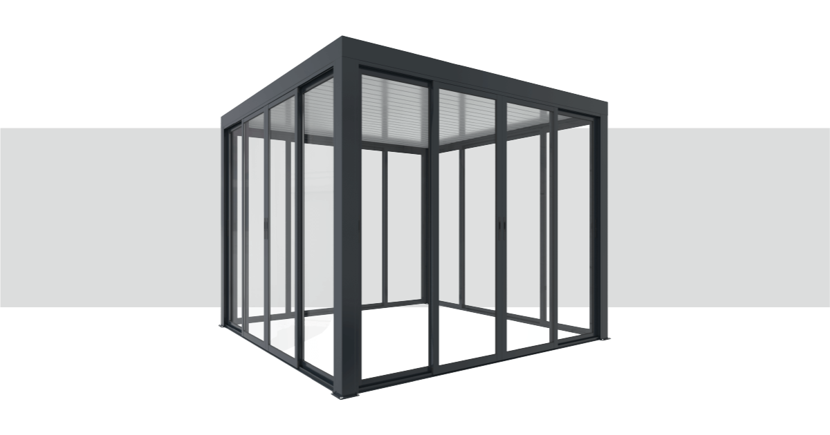 Fournitures Fermeture de Pergola toit plat 3000 x 3000 mm